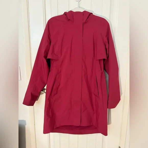 Lululemon Rain Rebel Jacket•Waterproof Long Coat•Pomegranate•FLAWLESS•Sz 10 - Picture 7 of 16